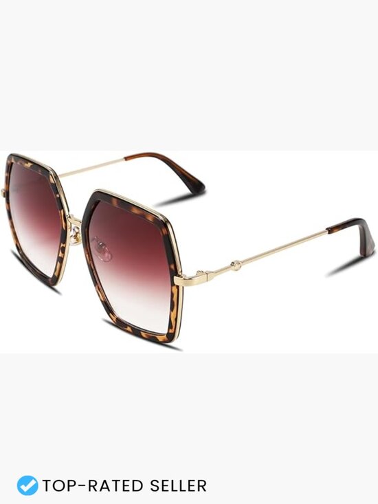 Women Large Hexagon Sunglasses Oversized Geometric Frame UV400 main image 4